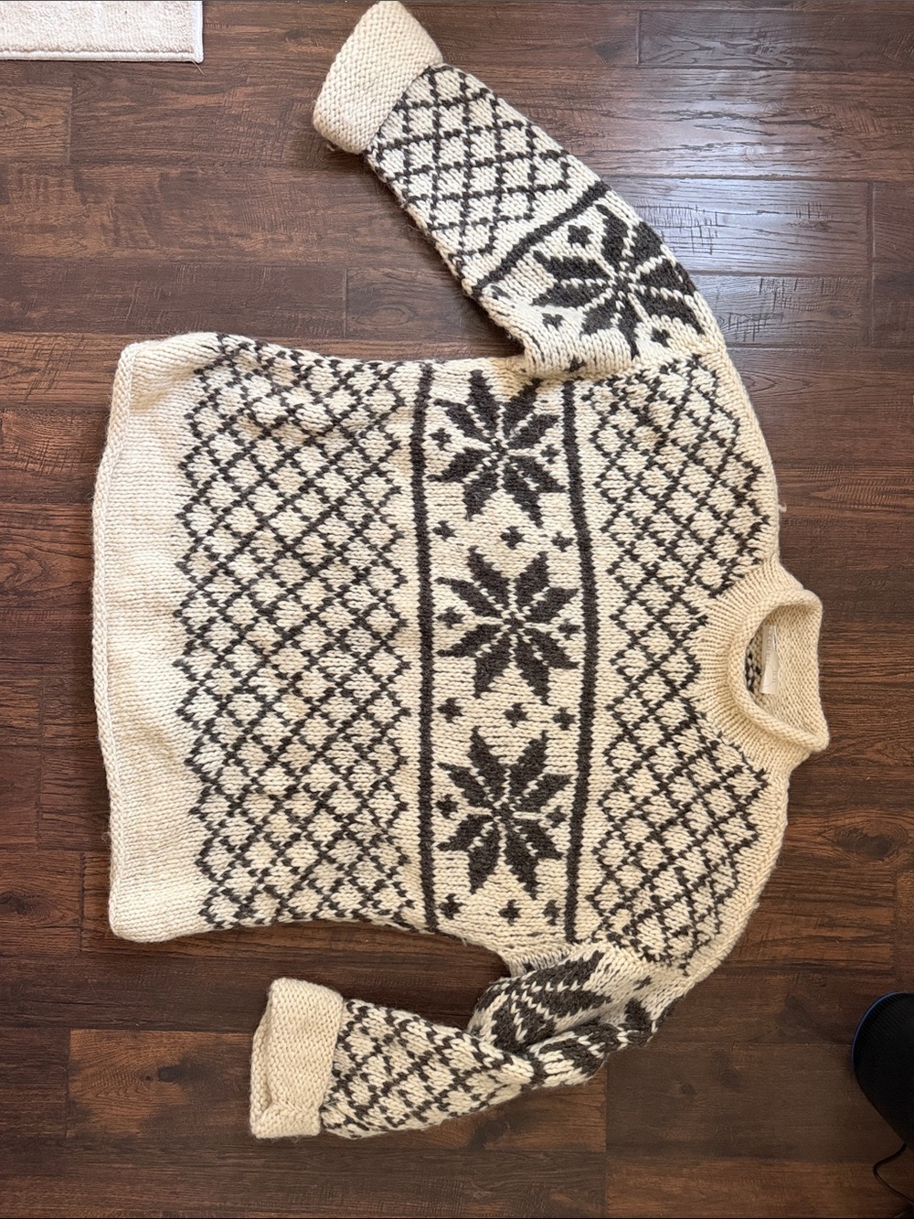 Cream & Gray Fair Isle Turtleneck Sweater